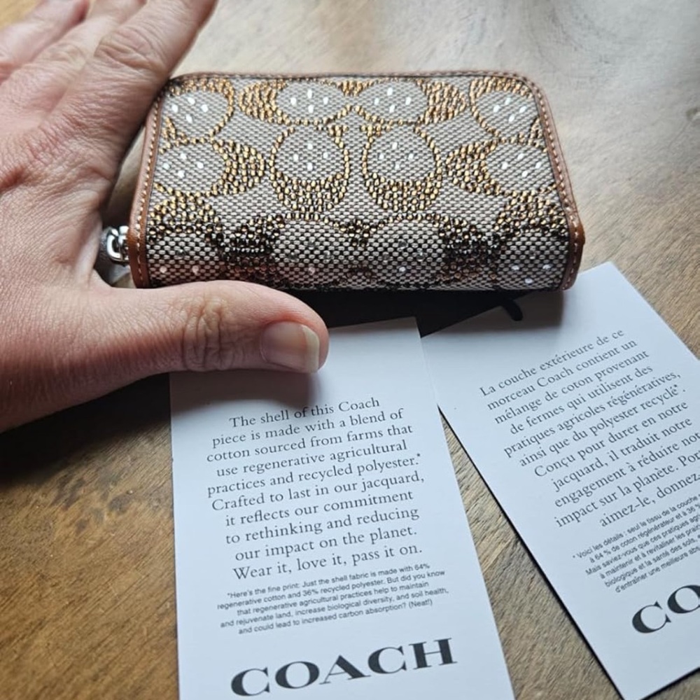 New Coach Essential Small Card Wallet Crystal Signature Jacquard - Picture 7 of 10